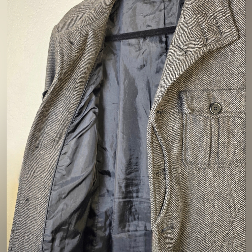 H&M Gray Wool Button Jacket - Military Preppy Peacoat - Men's 40R - Picture 9 of 17